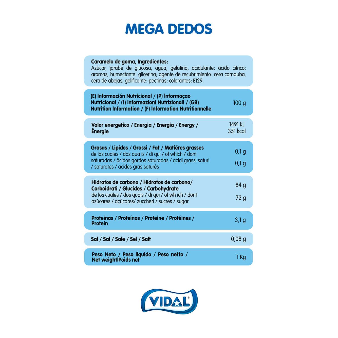 Mega dedos foam bolsa de 1Kg