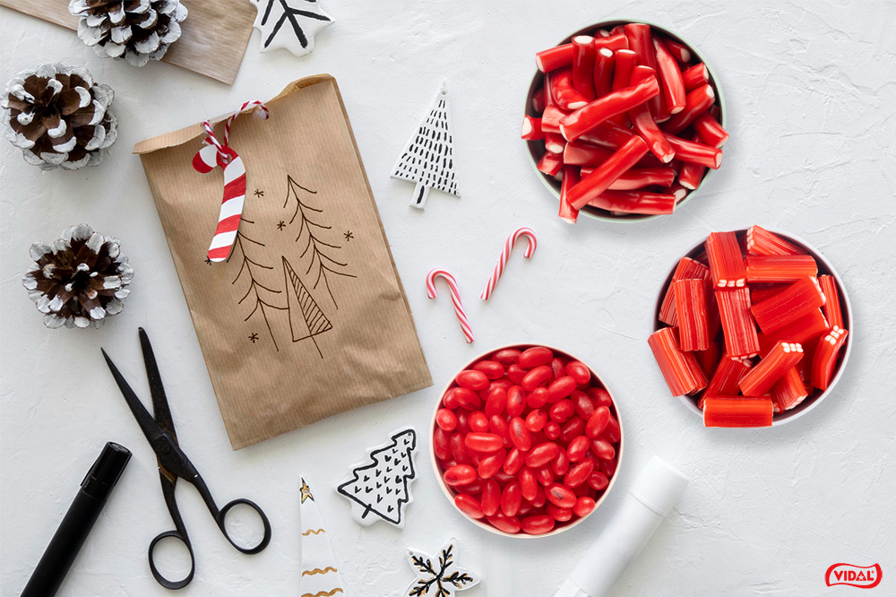 Bolsas regalo con chuches de navidad